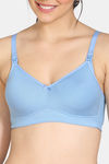 Zivame Double Layered Non Wired 3/4th Coverage Maternity / Nursing Bra - Lichen Blue — thumbnail 4
